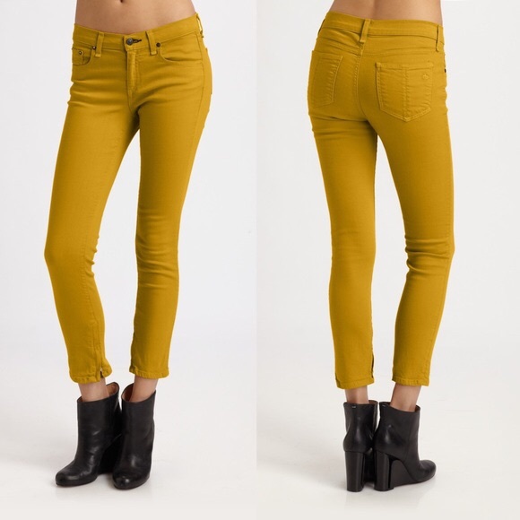 rag & bone Denim - Rag and Bone Zipper Capri Yellow size 25